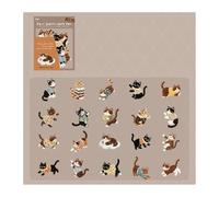 WNXGNHO Adorable Pegatina con Tema De Gatito Embrujado Calcomanías De Pared Removibles Seguras para Manualidades Actividades Escolares Calcomanías De Pared para Fiestas De Cachorros Y Gatos