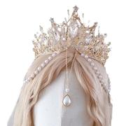 WNXGNHO Elegantes coronas de perlas para novia y modelos, accesorios para fotos, cosplay, tocados para añadir un toque de fantasía