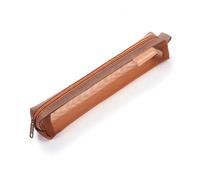 WNXGNHO Estuche transparente para lápices, organizador pequeño y ligero, bolsa de almacenamiento portátil de nailon con cremallera, Brown