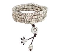 WNXGNHO Muñequera sostenible con cuentas de madera para entusiastas del yoga, materiales naturales resistentes, regalo espiritual, cadena de mano de madera de múltiples hebras, talla única, como se