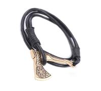 WNXGNHO Pulsera de cuero para hombre con colgante de hachas que simboliza fuerza y coraje, joyería de moda para amantes de la música