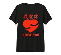 Wo Ai Ni I Love You Chinese Mandarin Language Día de San Valentín Camiseta Premium