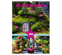 Wo die Feen wohnen (Wandkalender 2026 DIN A3 hoch), CALVENDO Monatskalender: Fantasy-Architektur aus der KI
