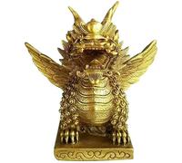 Wo Lai Gou Escultura Decorativa Moderna, Estatua Kirin Volador De Latón Feng Shui, Figura De Riqueza, Escultura Unicornio Chino Tradicional para Hogar, Oficina Y Negocio