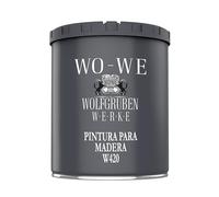 WO-WE Pintura de madera W420 Esmalte para Muebles Puertas al Agua Gris luminoso - 750ml