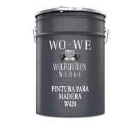 WO-WE Pintura de madera W420 Esmalte para Muebles Puertas al Agua Gris platino - 5L