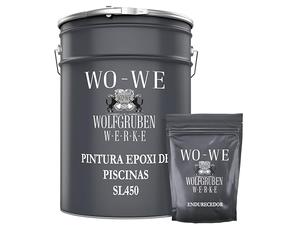 WO-WE Pintura de Resina Epoxi para Piscinas - Revestimiento Duradero para Cemento y Baldosas SL450 Gris antracita - 10Kg