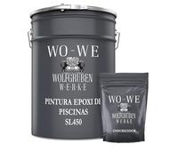 WO-WE Pintura de Resina Epoxi para Piscinas - Revestimiento Duradero para Cemento y Baldosas SL450 Turquesa pastel - 5Kg