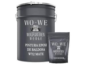WO-WE Pintura MATE Resina Epoxi para baldosas en Baño Cocina W712 - Gris platino - 5Kg