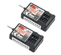 WOAEIUOS Flysky FS-GR3E Receptor AFHDS de largo alcance 3CH 2.4GHz Receptor de superficie para FS-GT2 FS-GT2B FS-GT3B FS-GT3C FS-IT4S Transmisor RC Car Boat (2 piezas)