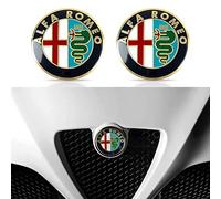 WOAFEY 2 Piezas Etiqueta engomada del Emblema del Coche Logo para Alfa Romeo Giulia Stelvio Giulietta Spider Mito 147 156 159 166 GT Autoadhesivo