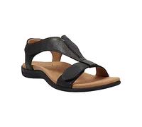 Woaikeyu Sandalias Mujer Moda Planas Primavera y Verano Mujeres Punta Abierta Sandalias Tacón Plano Punta Redonda Ligero Transpirable Tamaño Grande, Le Noir, 36 EU