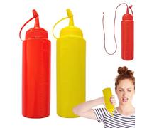 Woalopted 2 Piezas Falso Squirt Mostaza Y Ketchup Botellas Botellas De Ketchup Broma Novedad Broma Botellas De Ketchup Para Chistes Divertidos Y Creativos, Botella De Squirting De Novedad Para Bromas