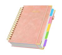 Woalopted Cuaderno en espiral B5 a rayas con separador extraíble, 300 páginas, planificador compacto para profesores, estudiantes, reuniones, notas, aprender a hacer deberes