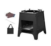 Woalopted Hervidor de leña para exteriores, calentador compacto desmontable, portátil, para senderismo, cocina, viajes, pícnic, pesca, terraza