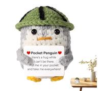 Woalopted Pingüino de Ganchillo - Muñeca Motivacional Tejida 10 Cm - Animal de Ganchillo Motivacional,para Niños Adultos Navidad Colegas Amantes de Manualidades Coleccionistas Escritorio