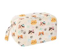 WOBAGMEN Bonito estuche para niñas, estuche grande de pana con cremallera, estuche estético con compartimentos, estuche suave para lápices, suministros escolares para adolescentes, niñas y mujeres