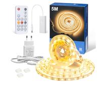 WOBANE Tira LED 5 metros Blanco Cálido con Mando a Distancia RF