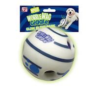 Wobble Wag Giggle Glow in The Dark - Juguete de enriquecimiento rodante para jugar, juego interactivo para interiores o exteriores, mantiene a los perros ocupados y en movimiento