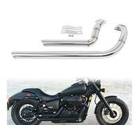 WOBBLO Tubo Escape Silenciador De Tubo De Escape para Motocicleta para H&Onda Shadow VT750 VT400 Spirit 750 Phantom 750 Aero 750 VT750C VT750 C2 VT750C2B VT750DC (Color : Chrome)