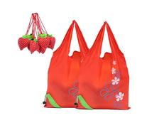 Wobestod 2 uds. Bolsas de la Compra Plegables Bolsas de la Compra Reutilizables Bolsas de la Compra de Fresa ECO Bolsas de la Compra al Hombro