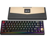 WOBKEY Zen 65 Teclado mecánico inalámbrico de liberación rápida 65% con RGB, carcasa de aluminio CNC, intercambiable en caliente, soporte VIA, teclado para juegos BT/2.4G/USB-C para Mac/Windows (Ultra