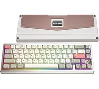 WOBKEY Zen 65 Teclado mecánico inalámbrico de liberación rápida 65% con RGB, carcasa de aluminio CNC, intercambiable en caliente, soporte VIA, teclado para juegos BT/2.4G/USB-C para Mac/Windows (plata