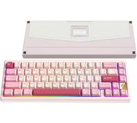 WOBKEY Zen 65 Teclado mecánico inalámbrico de liberación rápida 65% con RGB, carcasa de aluminio CNC, intercambiable en caliente, soporte VIA, teclado para juegos BT/2.4G/USB-C para Mac/Windows (oro
