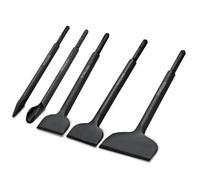 WOBLLMX Juego de 5 cinceles SDS Plus para extracción de azulejos doblados en ángulo ancho con martillos giratorios, cinceles de ranura de punta de azulejos, mampostería, hormigón, ladrillo, azulejos,