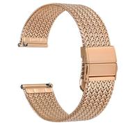 WOCCI 16mm Elite Correa Reloj de Metal para Mujer y Hombre, Acero Inoxidable 316L, Liberación Rápida, Cierre Plegable Mejorado (Oro Rosa)