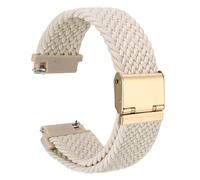 WOCCI 16mm Tejido Nylon Correa Reloj para Hombre y Mujer, Ajustable Hebilla Dorada (Blanco Estrella)