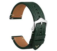 WOCCI 18mm Correa Reloj de Cuero, Francia Cuero de Cabra (Verde Imperial)