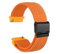 WOCCI 18mm Tejido Nylon Correa Reloj para Hombre y Mujer, Ajustable Hebilla Negra (Naranja)