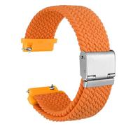 WOCCI 18mm Tejido Nylon Correa Reloj para Hombre y Mujer, Ajustable Hebilla Plateada (Naranja)