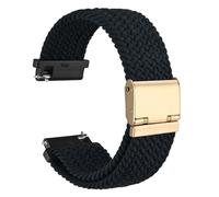 WOCCI 20mm Tejido Nylon Correa Reloj para Hombre y Mujer, Ajustable Hebilla Dorada (Negro)