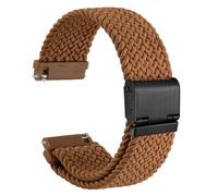 WOCCI 20mm Tejido Nylon Correa Reloj para Hombre y Mujer, Ajustable Hebilla Negra (Marrón)