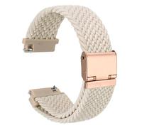 WOCCI 20mm Tejido Nylon Correa Reloj para Hombre y Mujer, Ajustable Hebilla Oro Rosa (Blanco Estrella)