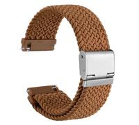WOCCI 20mm Tejido Nylon Correa Reloj para Hombre y Mujer, Ajustable Hebilla Plateada (Marrón)