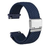 WOCCI 21mm Tejido Nylon Correa Reloj para Hombre y Mujer, Ajustable Hebilla Plateada (Azul)