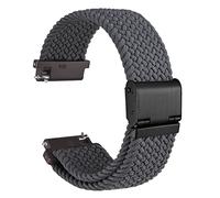 WOCCI 22mm Tejido Nylon Correa Reloj para Hombre y Mujer, Ajustable Hebilla Negra (Gris)