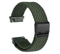 WOCCI 22mm Tejido Nylon Correa Reloj para Hombre y Mujer, Ajustable Hebilla Negra (Verde Caqui)
