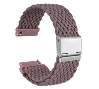 WOCCI 22mm Tejido Nylon Correa Reloj para Hombre y Mujer, Ajustable Hebilla Plateada (Woodrose)