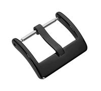 WOCCI 24mm Hebilla Cuadrada para Correa de Reloj, Acero Inoxidable Pulido (Negra)