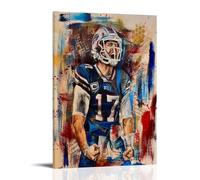 WOCGHWPOT Josh Allen - Póster impermeable para decoración de pared, sala de estar, baño, cocina, multifuncional, moderno, fácil de limpiar, regalos decorativos, 60 x 90 cm, estilo marco