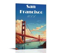 WOCGHWPOT Póster impermeable de San Francisco, decoración de pared, sala de estar, baño, cocina, multifuncional, moderno, fácil de limpiar, regalos decorativos, 30 x 45 cm, estilo marco