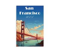 WOCGHWPOT Póster impermeable de San Francisco, decoración de pared, sala de estar, baño, cocina, multifuncional, moderno, fácil de limpiar, regalos decorativos, 40 x 60 cm, estilo sin marco
