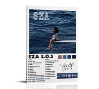 WOCGHWPOT SZA SOS - Póster impermeable para decoración de pared, sala de estar, baño, cocina, multifuncional, moderno, fácil de limpiar, regalos decorativos, 50 x 75 cm, estilo marco