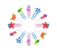 Wocoxo lindo marcapáginas animales, 12 piezas marcapáginas clip únicos, divertidos y bonitos para niños, adolescentes, niños, niñas, estudiantes (animales marinos)