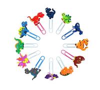 Wocoxo lindo marcapáginas animales, 12 piezas marcapáginas clip únicos, divertidos y bonitos para niños, adolescentes, niños, niñas, estudiantes (dinosaurio)