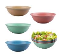 wocpvm Juego de 8 cuencos de plástico grandes reutilizables y ligeros, ideales para niños y adultos, para sopa de ramen, ensalada y cereales